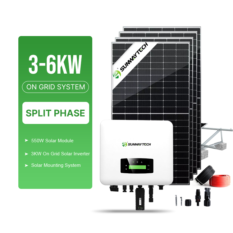 Sunway 3kw-6kw On-Grid Solar Energy System Monocrystalline & Polycrystalline Panels Home Use