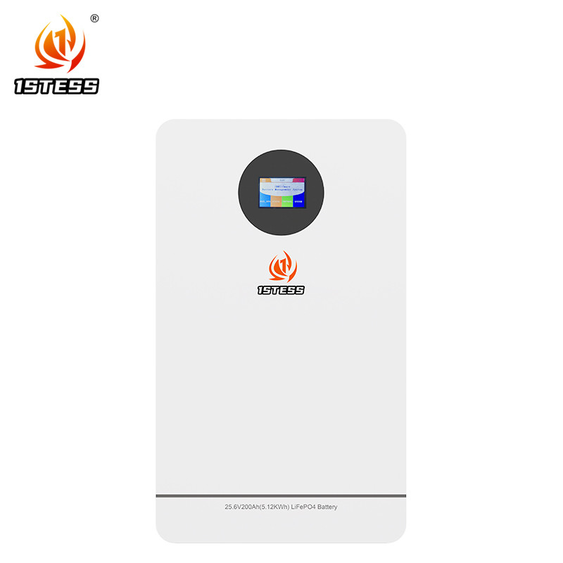 LiFePO4 Lithium Battery 25.6V 200Ah 5.12kWh Wall-Mounted Solar Energy Storage for Home Powerwall