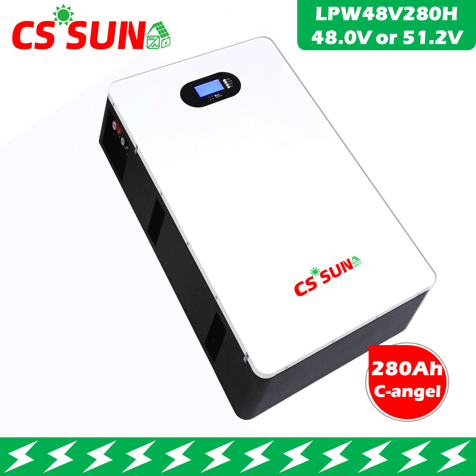 LPW48V300H 51.2V 300Ah LiFePO4 Power Wall Battery Long Cycle Life, High Energy Density for Solar Storage and Backup Power CSSUN