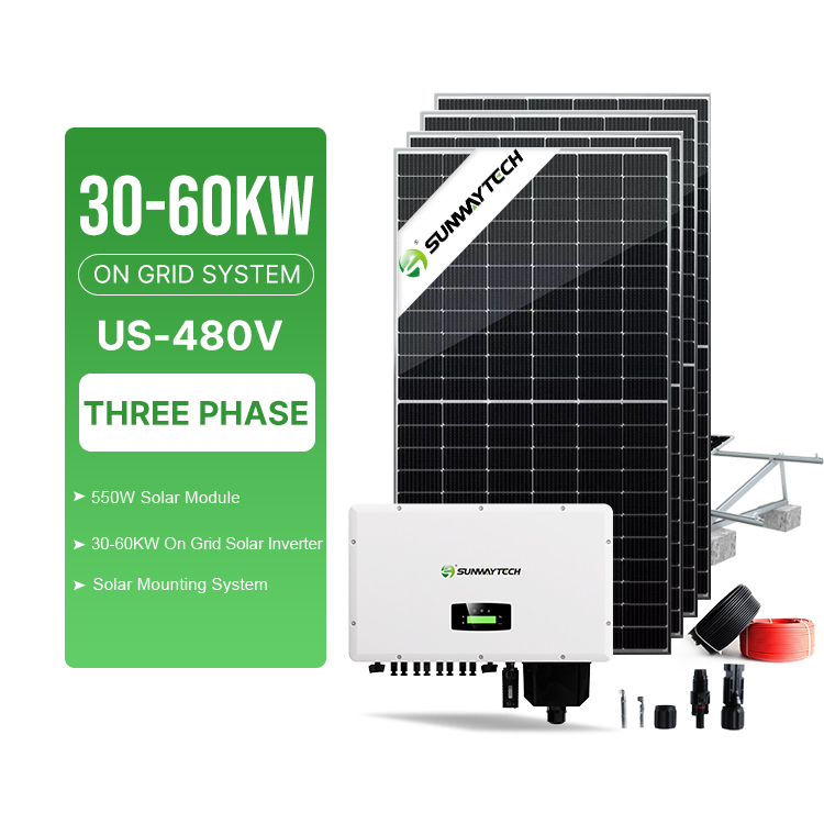 Sunway 30KW-60KW On-grid Solar System Monocrystalline/Polycrystalline Ground Mount Home Use