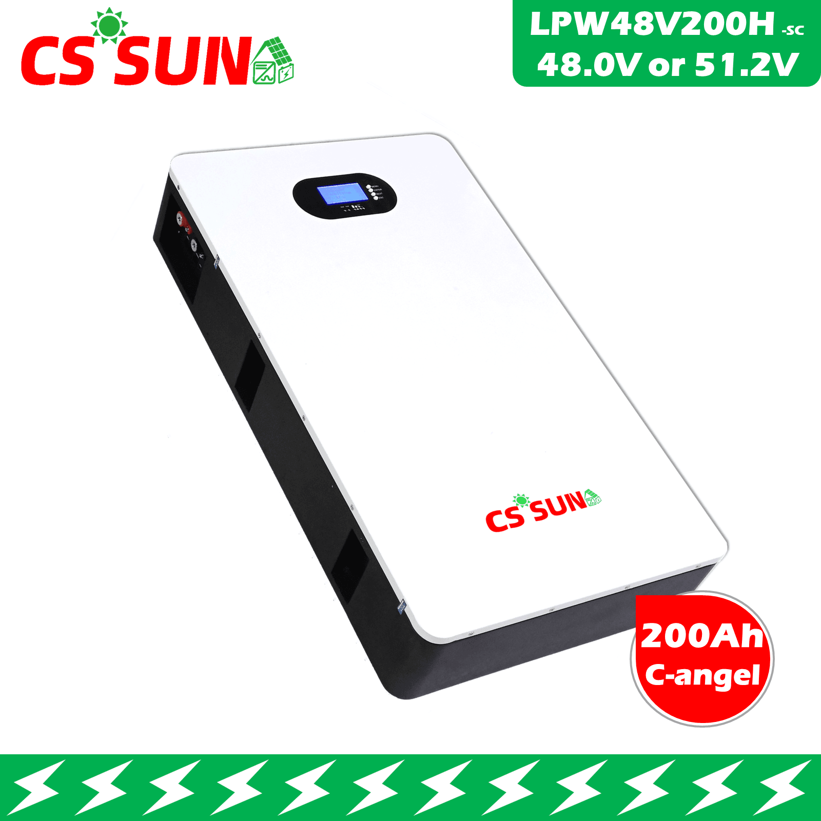 LPW48V150H 51.2V 150Ah LiFePO4 Power Wall Battery Long Cycle Life, High Energy Density for Solar Storage and Backup Power (CSSUN)