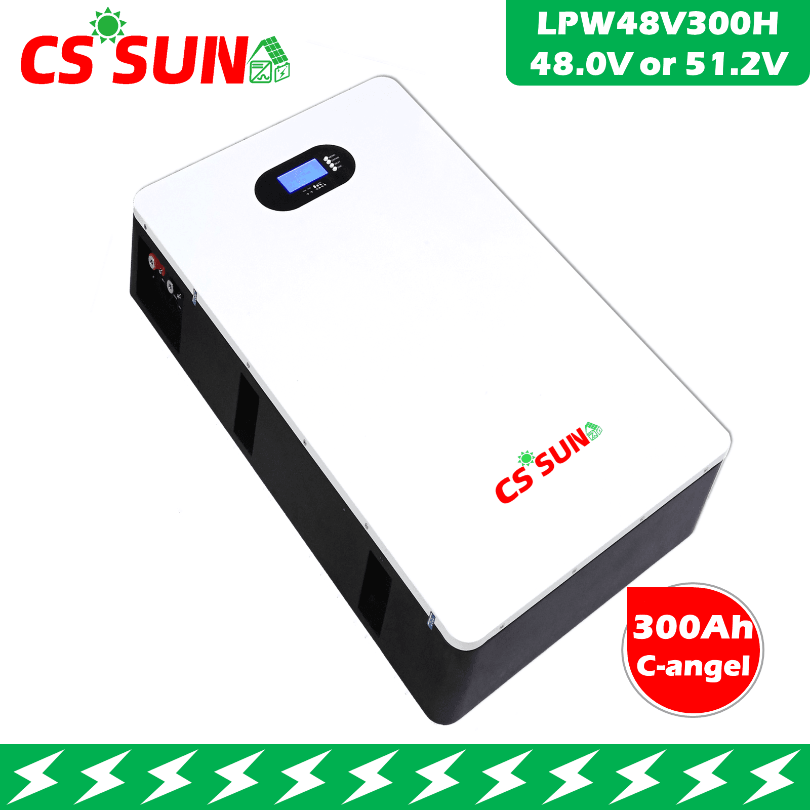LPW48V300H 51.2V 300Ah LiFePO4 Power Wall Battery Long Cycle Life, High Energy Density for Solar Storage and Backup Power CSSUN