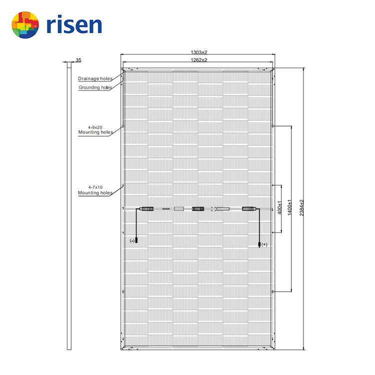 Risen N-type HJT Solar Panels 700W-725W Ultra-High Bifacial Factor for Commercial and Utility-Scale Projects