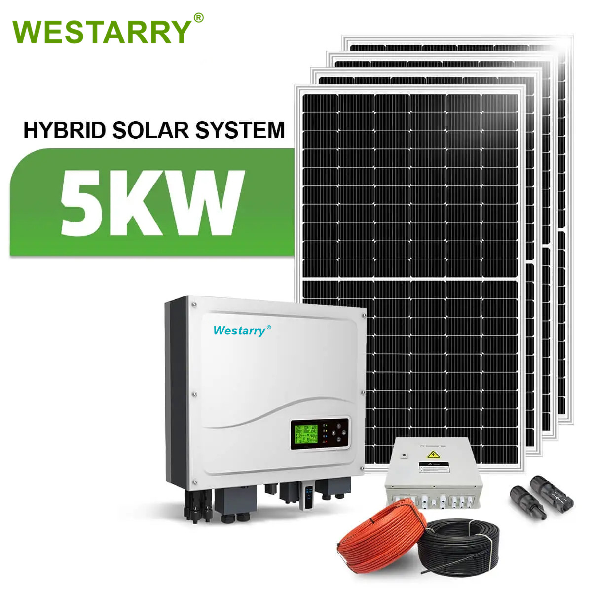 5kw Hybrid Solar System 5000W On/Off-Grid with Lithium Battery for Home Use Westarry