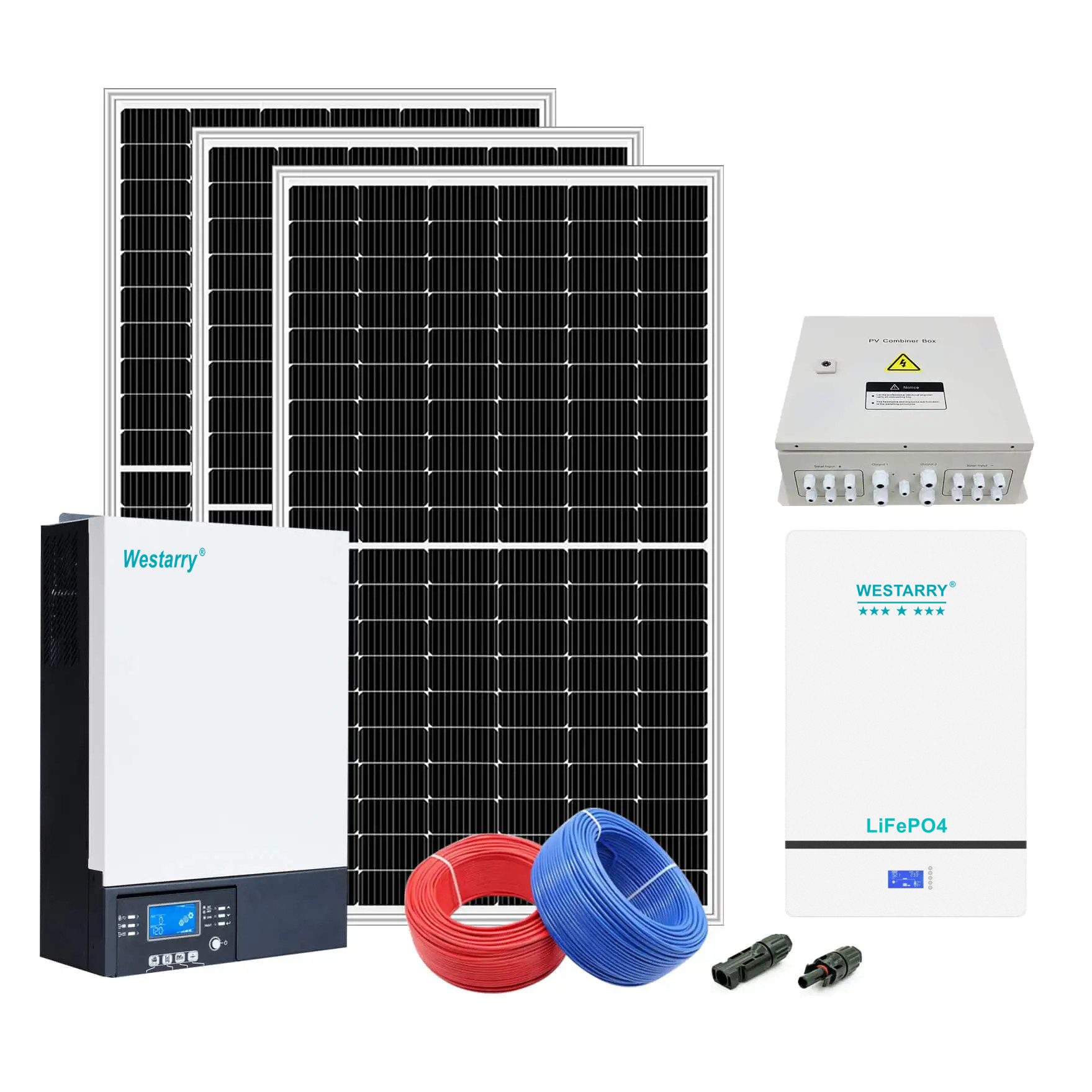 5kw off grid solar power panel system kit 5000W Max Power EU US Standard for Home Use Westarry