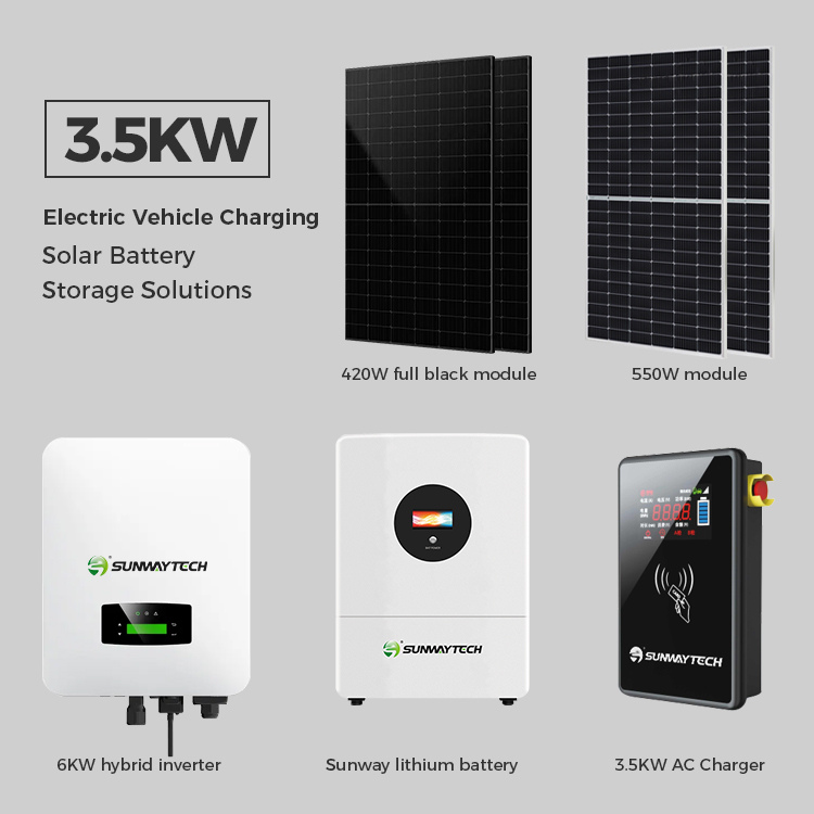Solar EV Charging System 3.5KW Off-Grid Home Charging with 5kWh Battery Sunway