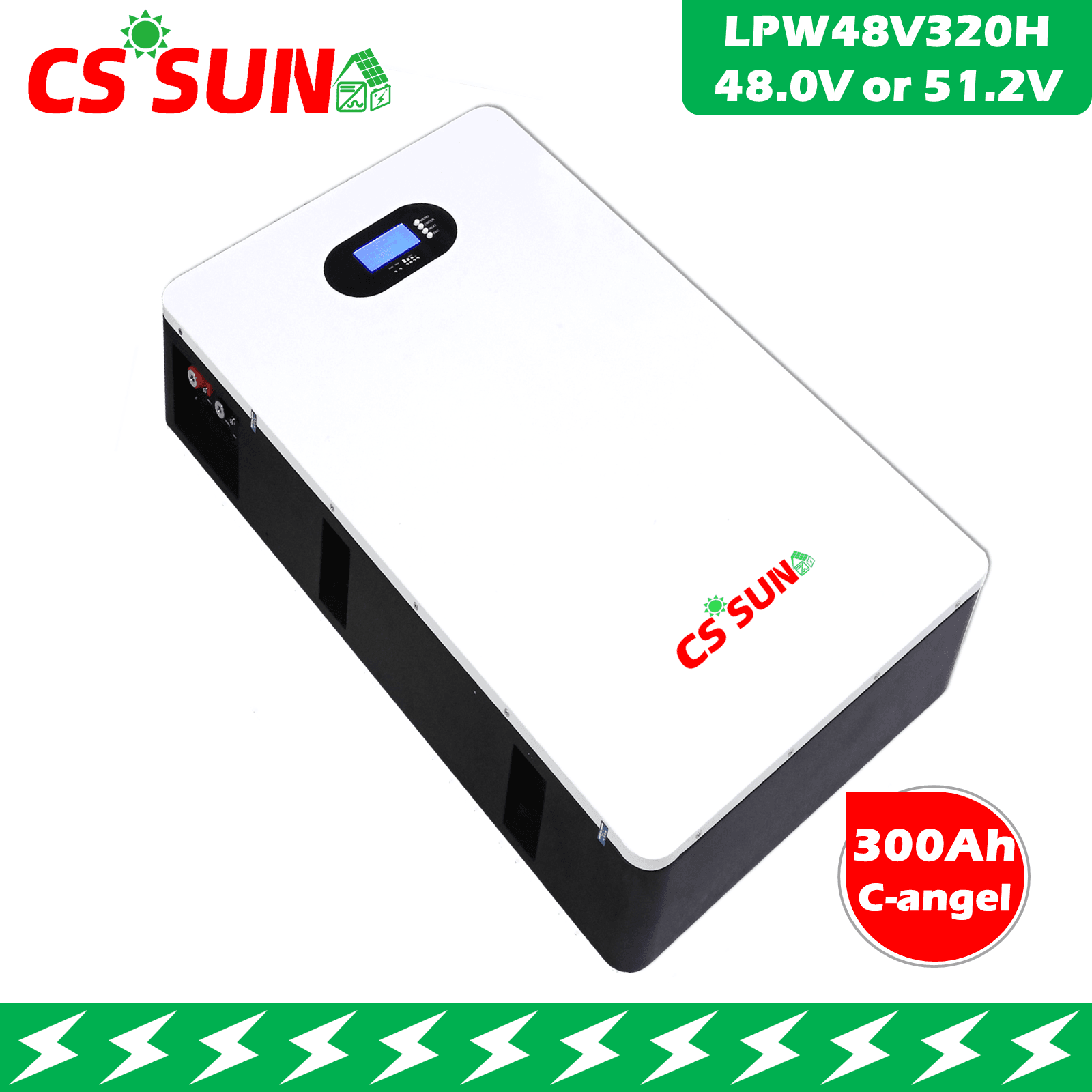 LPW48V300H 51.2V 300Ah LiFePO4 Power Wall Battery Long Cycle Life, High Energy Density for Solar Storage and Backup Power CSSUN