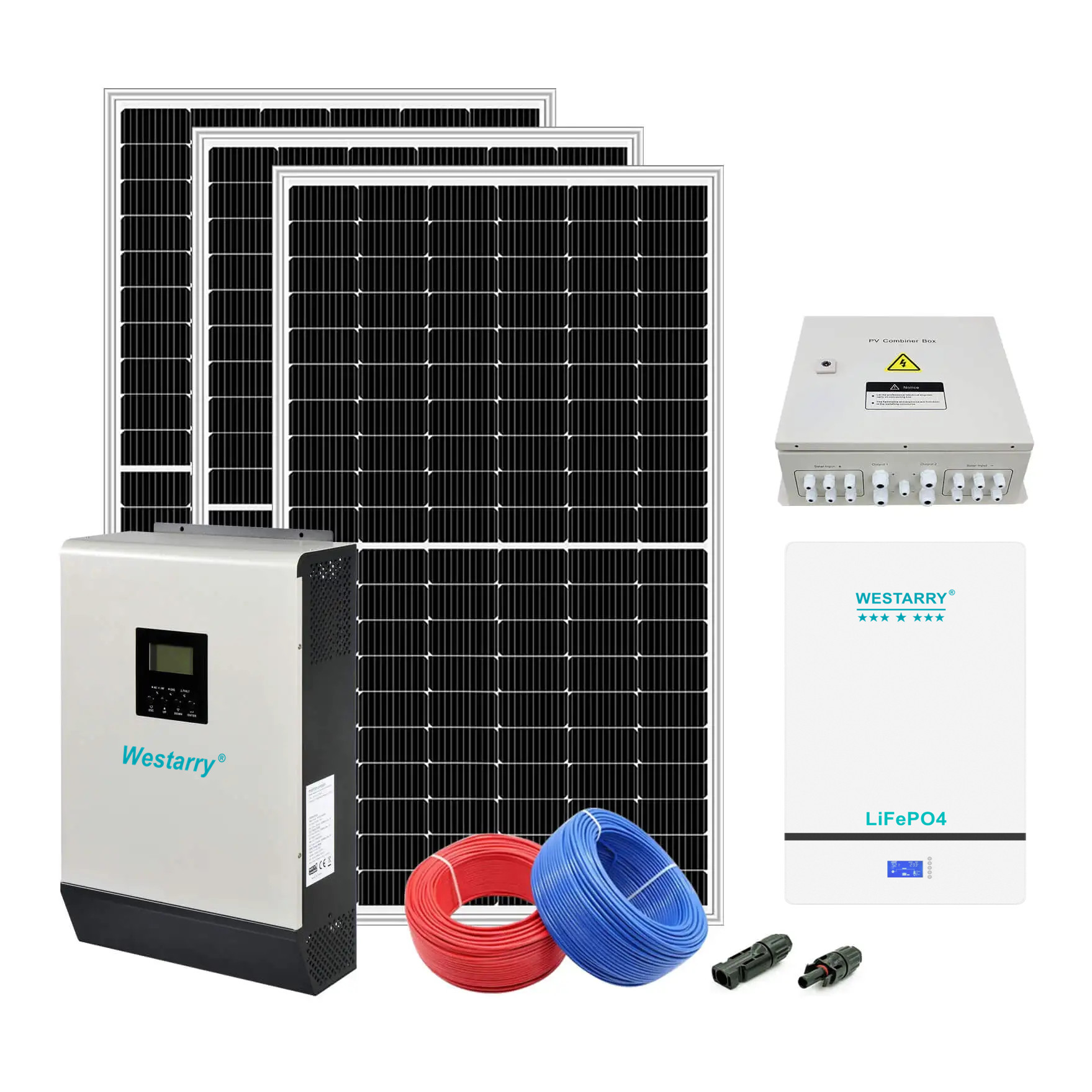 Westarry 30KW Off-Grid Solar System 450W Panels Hybrid Inverter Home Use for Residential and Commercial