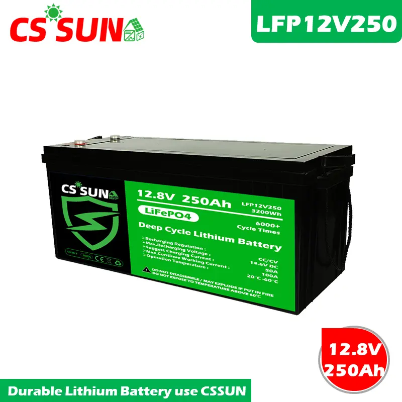 LFP12V250 12.8V 250Ah Lithium Battery Deep Cycle Long Life 6000 Cycles Off Grid Solar Wind System