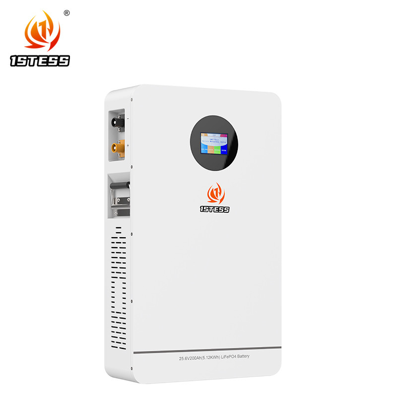 LiFePO4 Lithium Battery 25.6V 200Ah 5.12kWh Wall-Mounted Solar Energy Storage for Home Powerwall