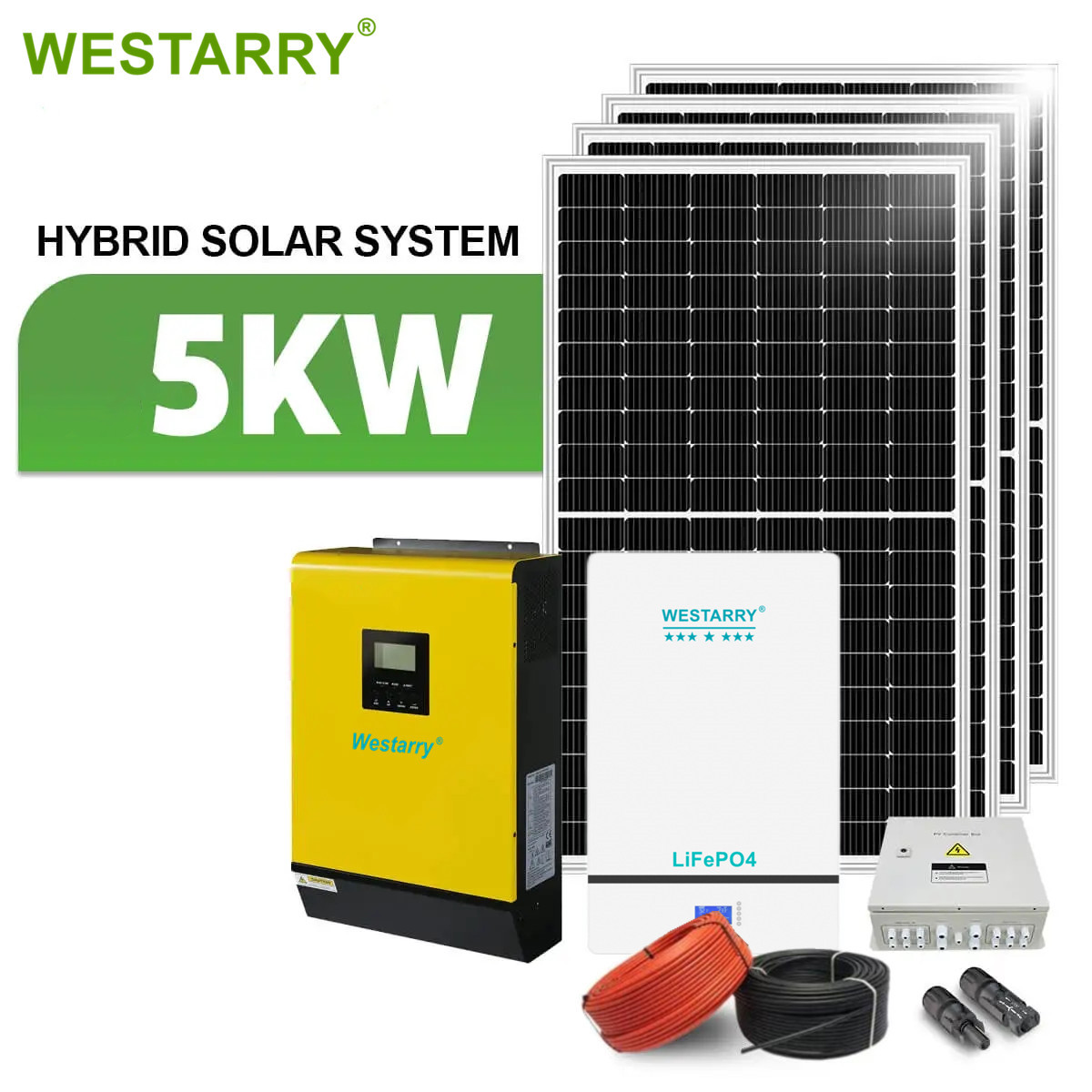5KW Hybrid Solar System 5000W Off-Grid On-Grid Inverter Kit for Home Use Westarry