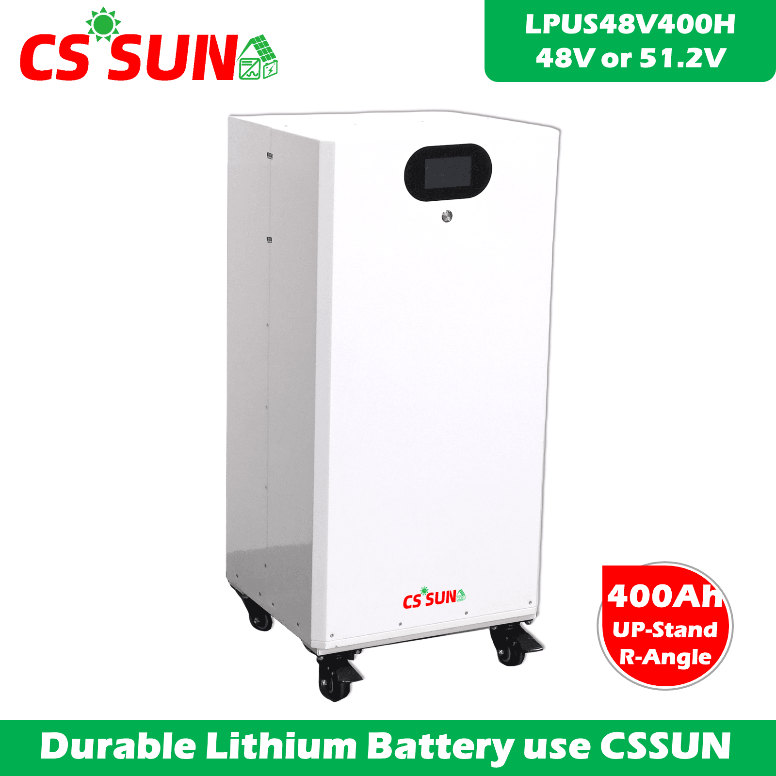 LPUS48V400H 51.2V 400Ah LiFePO4 Battery High-Capacity Home Energy Storage System for Solar UPS Telecom CSSUN