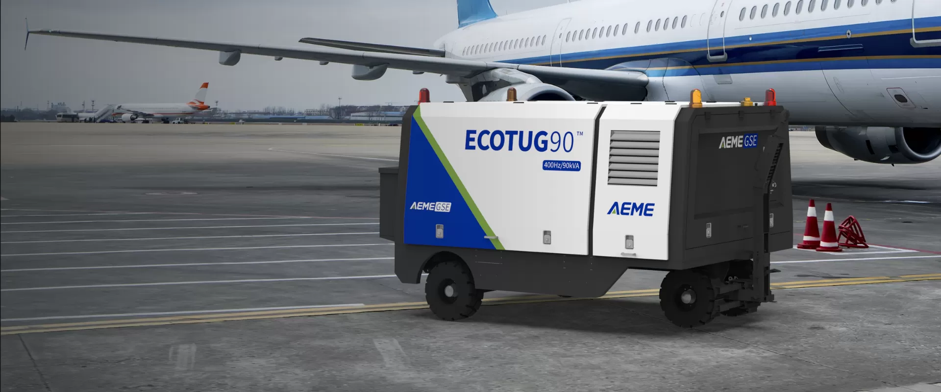 EcoTug eGPU LFP Battery Dual Output 115V/400Hz & 28VDC for Aircraft Ground Power AEME