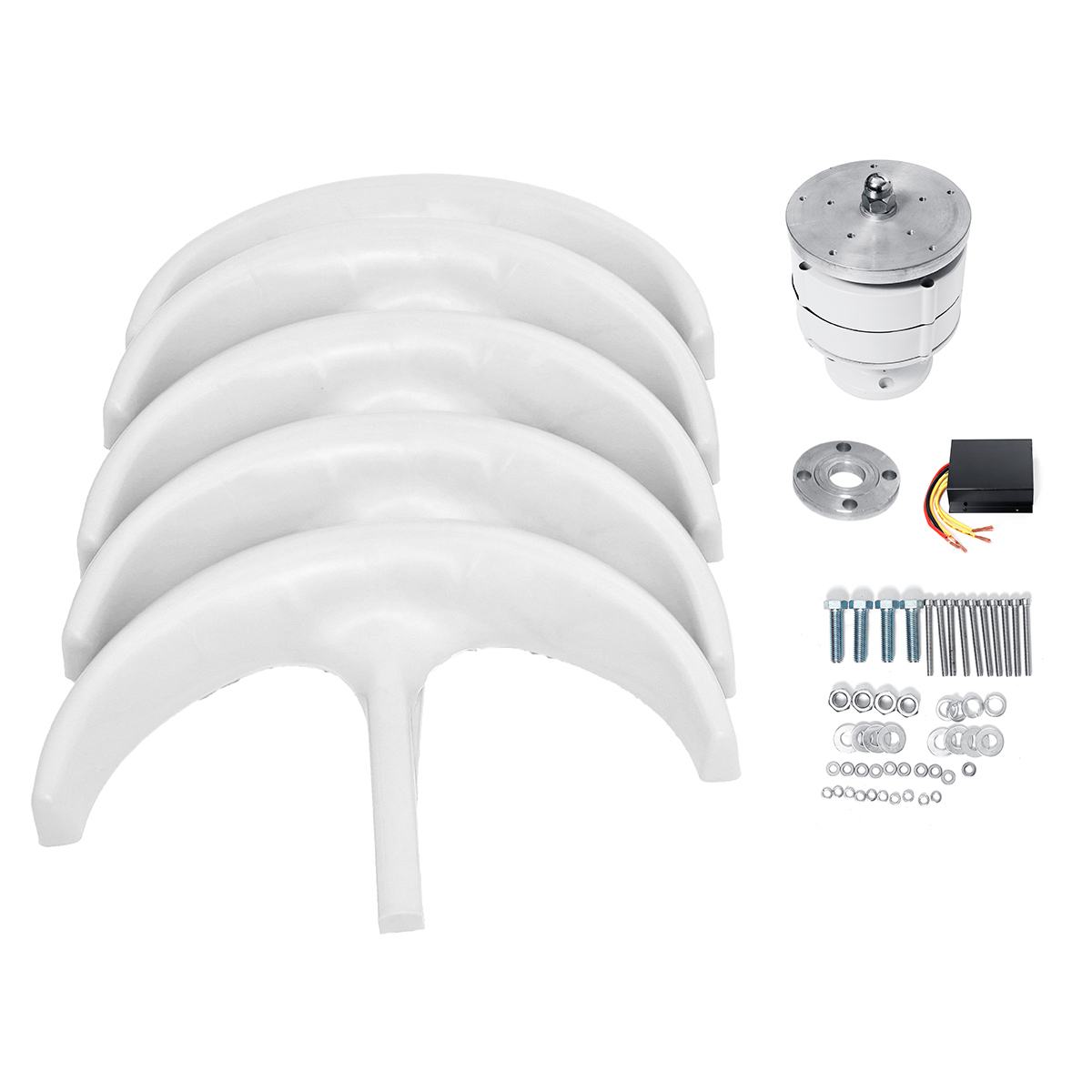 Smaraad SR 400W Vertical Axis Wind Turbine Coreless Generator, 3-Blade Curved Design for Home Lighting, Marine and Street Light Use