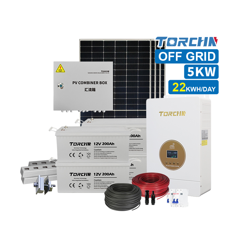 5KW Off Grid Solar System 550W Mono Panels, 48V Inverter, Gel Battery for Residential Use TORCHN