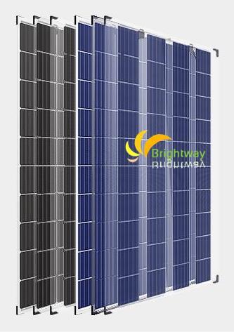 Dual Glass Transparent/Monocrystalline Solar Panel 295W 1670*998*6mm Anodized Aluminium Frame for Outdoor Lighting Brightway