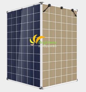 Dual Glass Transparent/Monocrystalline Solar Panel 295W 1670*998*6mm Anodized Aluminium Frame for Outdoor Lighting Brightway