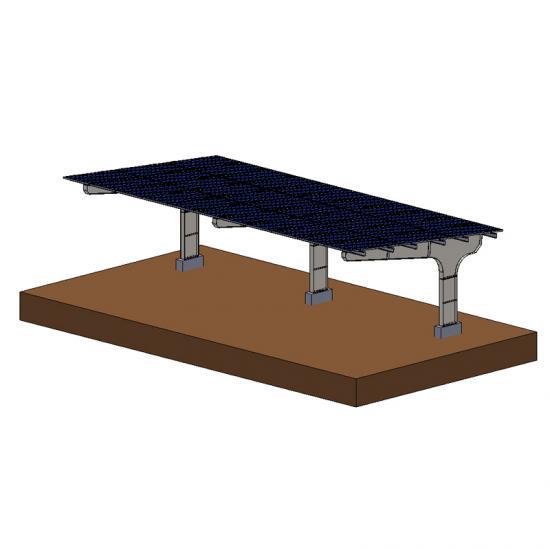 Galvanized Steel Residential Solar Carport Dual-Pole Support 1-4 Car Spaces YANGLIN
