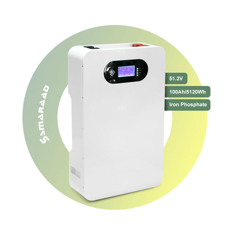 51.2V 100Ah LiFePO4 Battery 5kWh Wall-Mounted Solar Energy Storage System for Home and Commercial Use Smaraad