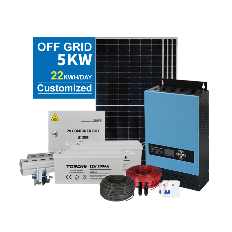 6KW 8KW Off Grid Solar Power System With Battery Monocrystalline Panels MPPT Controller Pure Sine Wave Inverter Home Energy Storage TORCHN