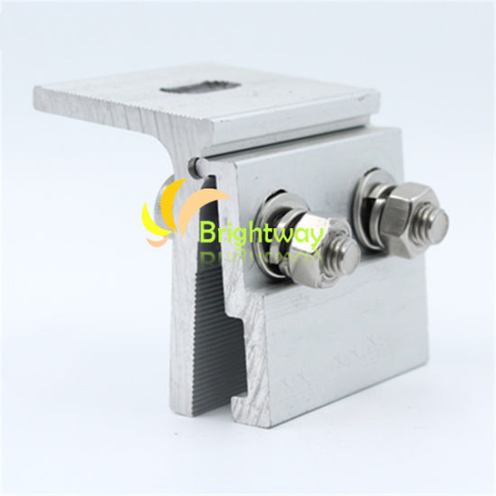 Aaj018 Aluminum Clamping for Roof Colour Steel Tile Solar System Installation Light Weight Corrosion Resistant 6063-T5 Material for Ground and Roof Mounting BWS