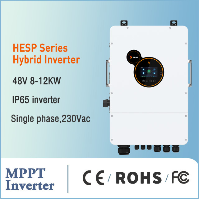 SRNE HESP48100S200-H 8-12KW Hybrid Inverter IP65 Waterproof Dual MPPT with AC Coupling Support for Residential and Commercial Solar Systems