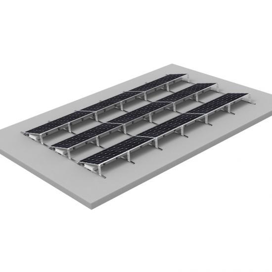 Aluminum Ballasted Solar Panel Racking System Non-Penetrating Flat Roof Mount for Commercial Buildings
