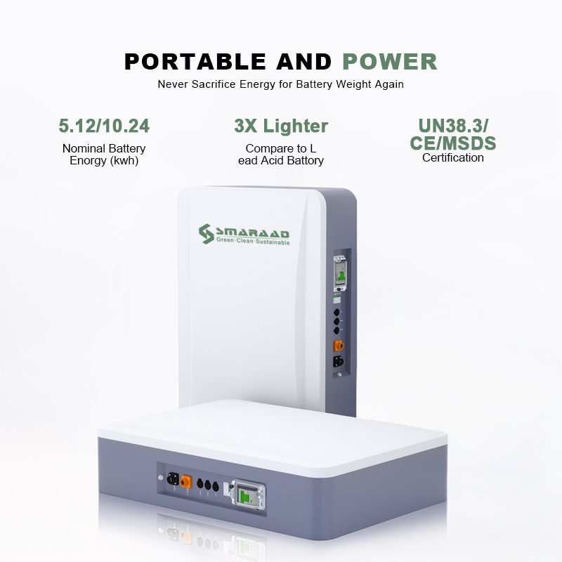 LiFePO4 Battery 51.2V 100/200Ah High Discharge Current, Wide Temperature Range for Solar Storage & Off-Grid Systems Smaraad