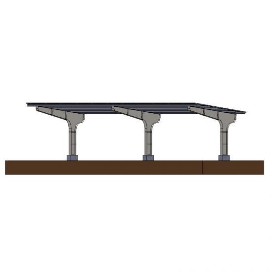 Galvanized Steel Residential Solar Carport Dual-Pole Support 1-4 Car Spaces YANGLIN