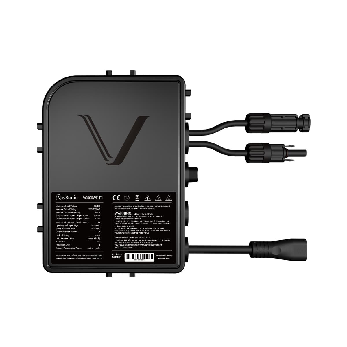 VS Series High-Power Microinverters with MC4 Connectors for Solar Energy Systems VaySunic