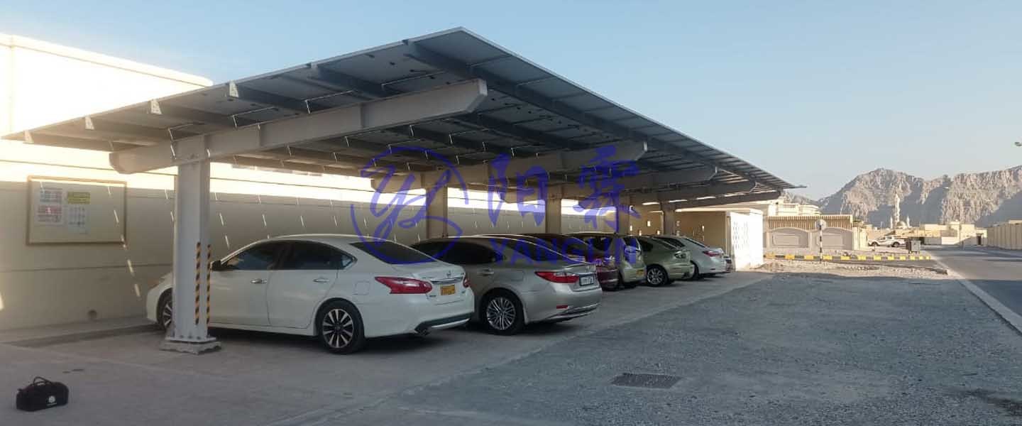 Steel Solar Carport 8-Car Space Capacity Solar Parking Structure for Commercial and Residential Use