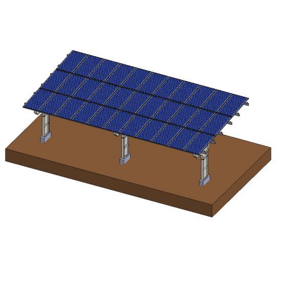 Galvanized Steel Residential Solar Carport Dual-Pole Support 1-4 Car Spaces YANGLIN