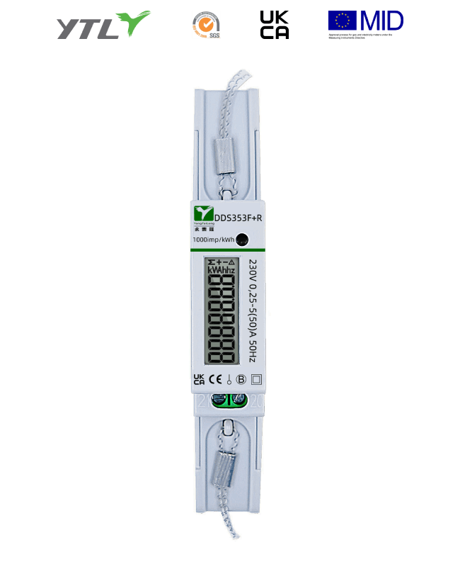 YTL Manufacturer DDS353 Electric Digital Power Meter Single Phase DIN Rail 230V 5(50)A Class B Accuracy for Electricity Distribution and PV Systems