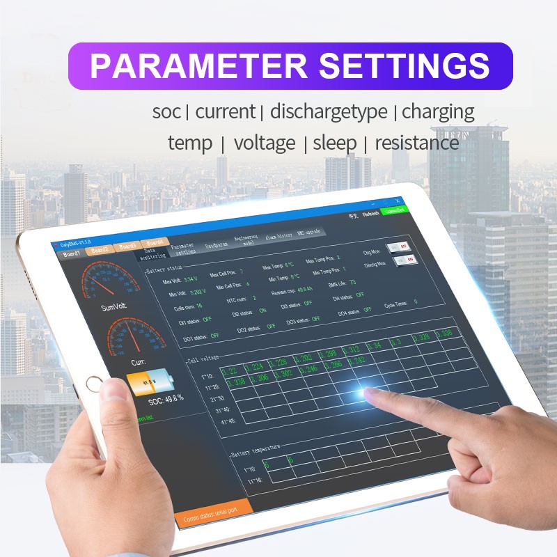 Smart BMS 4S 150A 200A 250A for LiFePO4 Battery Bluetooth Monitoring and Real-Time Data Management for Solar Energy Storage Systems Deligreen Power