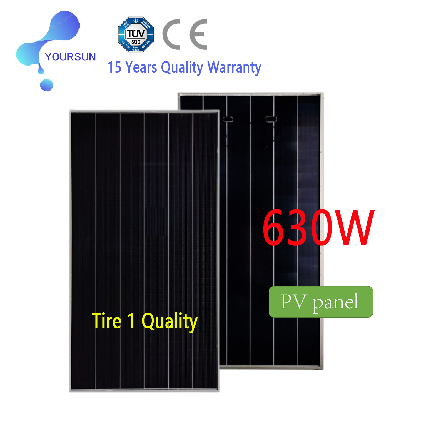 Solar Panel 640W N-Type Cell 23.2% Efficiency for Residential and Commercial Use