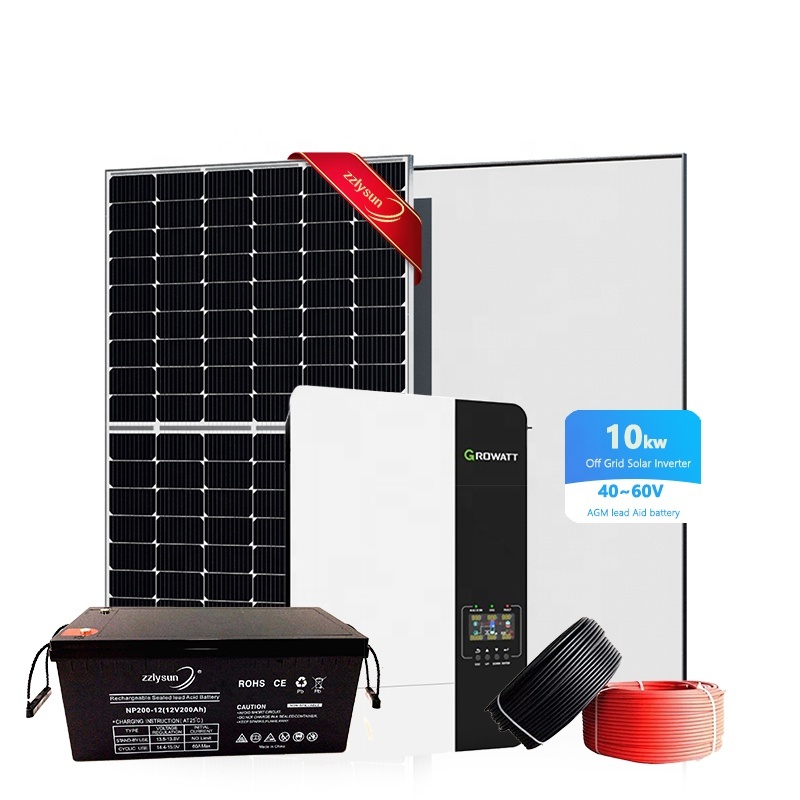 Solar Power 8Kw Hybrid Power System 9KW/10KW High Efficiency Off-Grid/On-Grid Home Use Kit