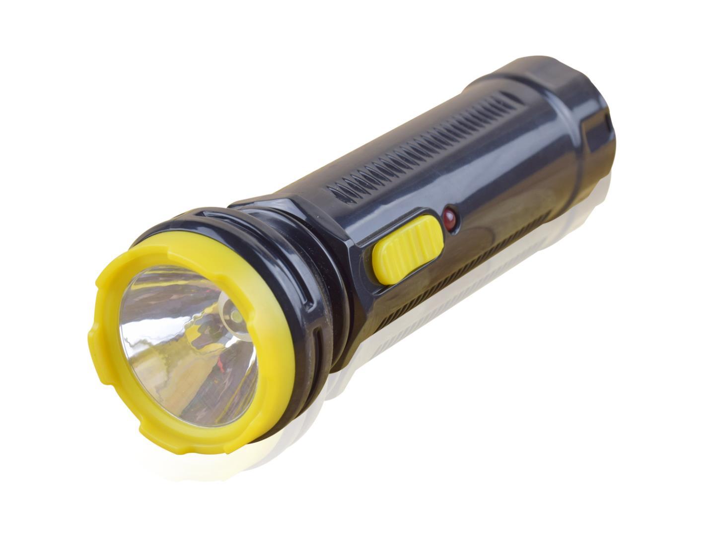 Solar Flashlight Single LED 0.5W 4V/0.2Ah Rechargeable Strong/Weak Light for Outdoor Emergency Lighting