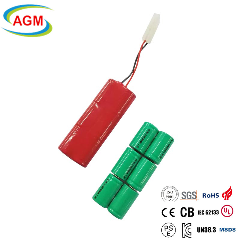 Ni-MH Battery 6S1P 7.2V 1200mAh Rechargeable High-Cycle Life for Portable Electronics and Power Tools Angle
