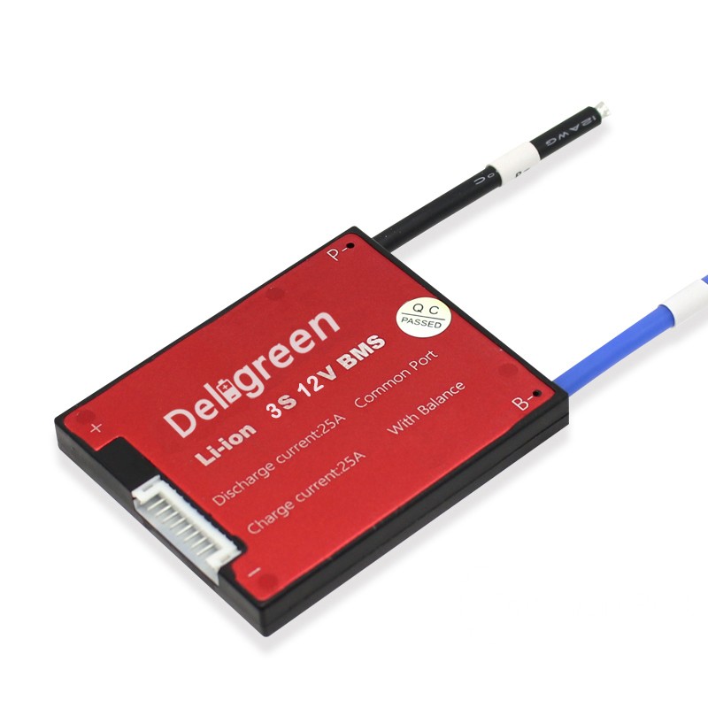 BMS 3S 12V 10A-60A with Balance Protection for 3.7V Li-ion Battery Pack Deligreen