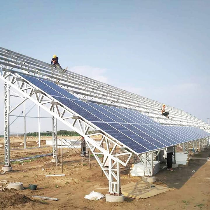 Solar Panel Mounting Structure Roof Ground Mounting Brackets Hot-Dip Galvanized 30-Year Service Life TTN