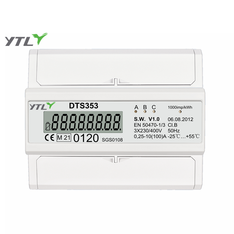 Three Phase Energy Meter 0.25-80A DIN Rail Mount with RS485 MID B+D Certified for Commercial Installations YTL