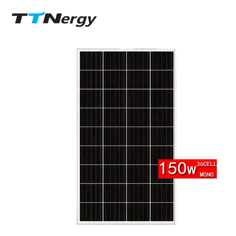 Monocrystalline Solar Panels 150W-160W High Efficiency PERC N-Type TOPCON for Residential and Commercial PV Systems