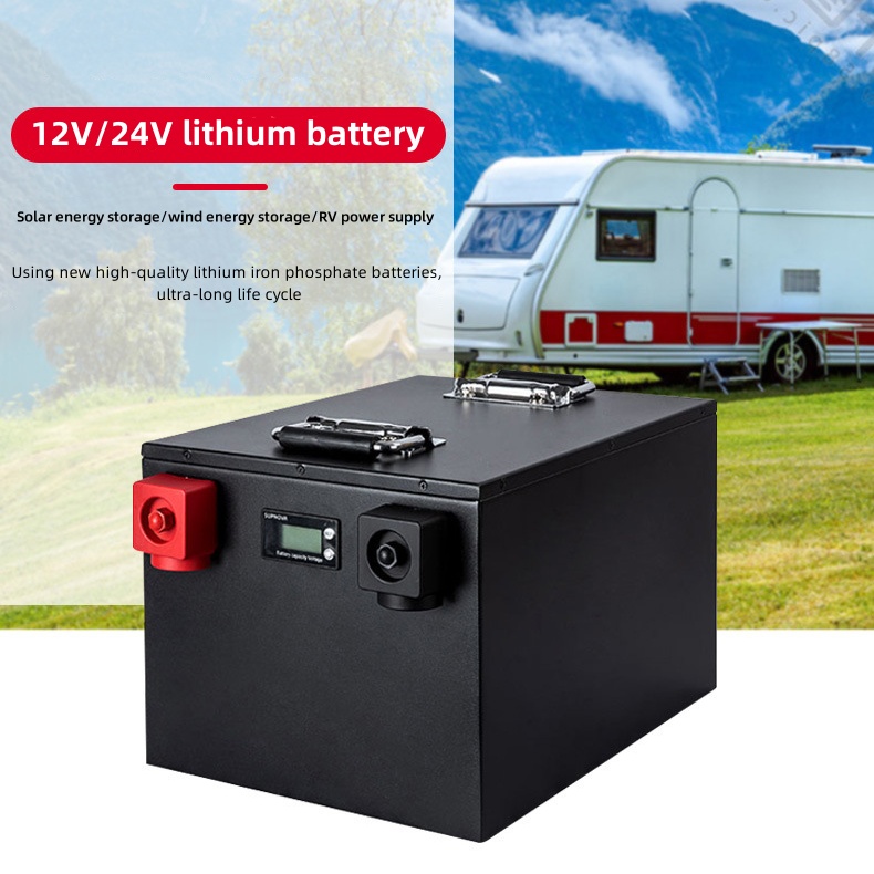 Lithium Battery 100Ah 12V/24V High Capacity Long Cycle Life 3000 Times for RV Solar Energy Storage Outdoor Mobile Power