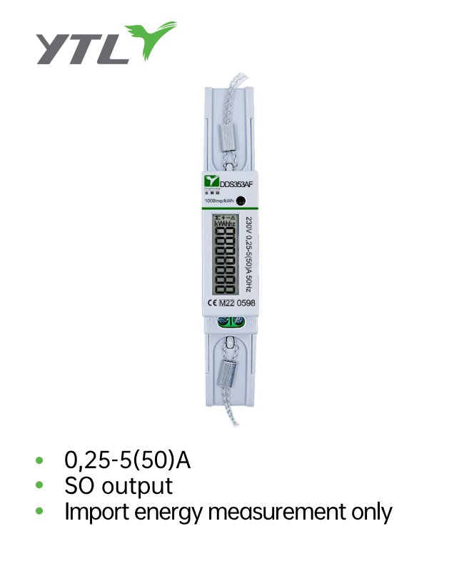YTL DDS353 5(50)A DIN Rail 1P 1W Solar Energy products MID Pulse Output for Accurate Energy Monitoring in Solar and Storage Systems YTL