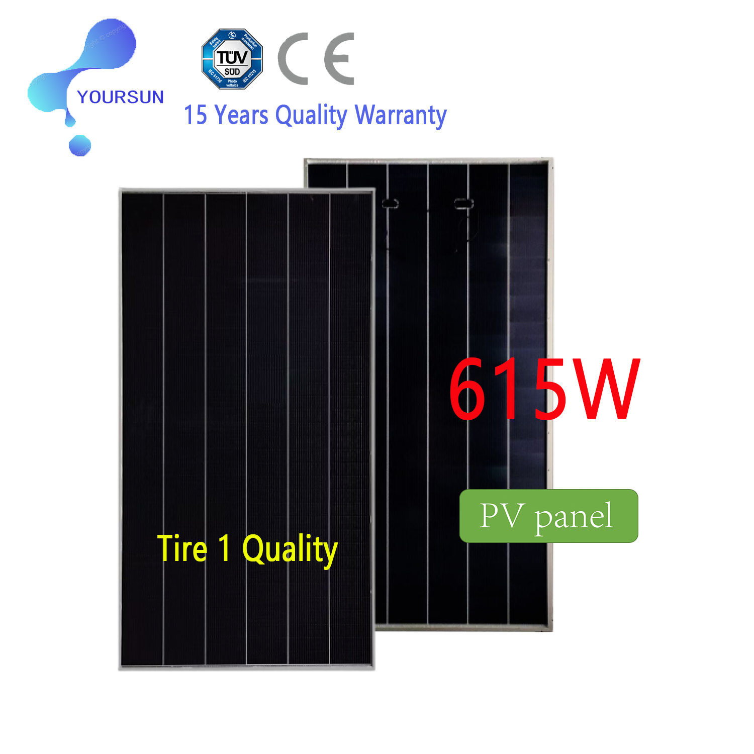 Solar Panel 620W N-Type 182 Cell 23.2% Efficiency for Residential and Commercial Installations