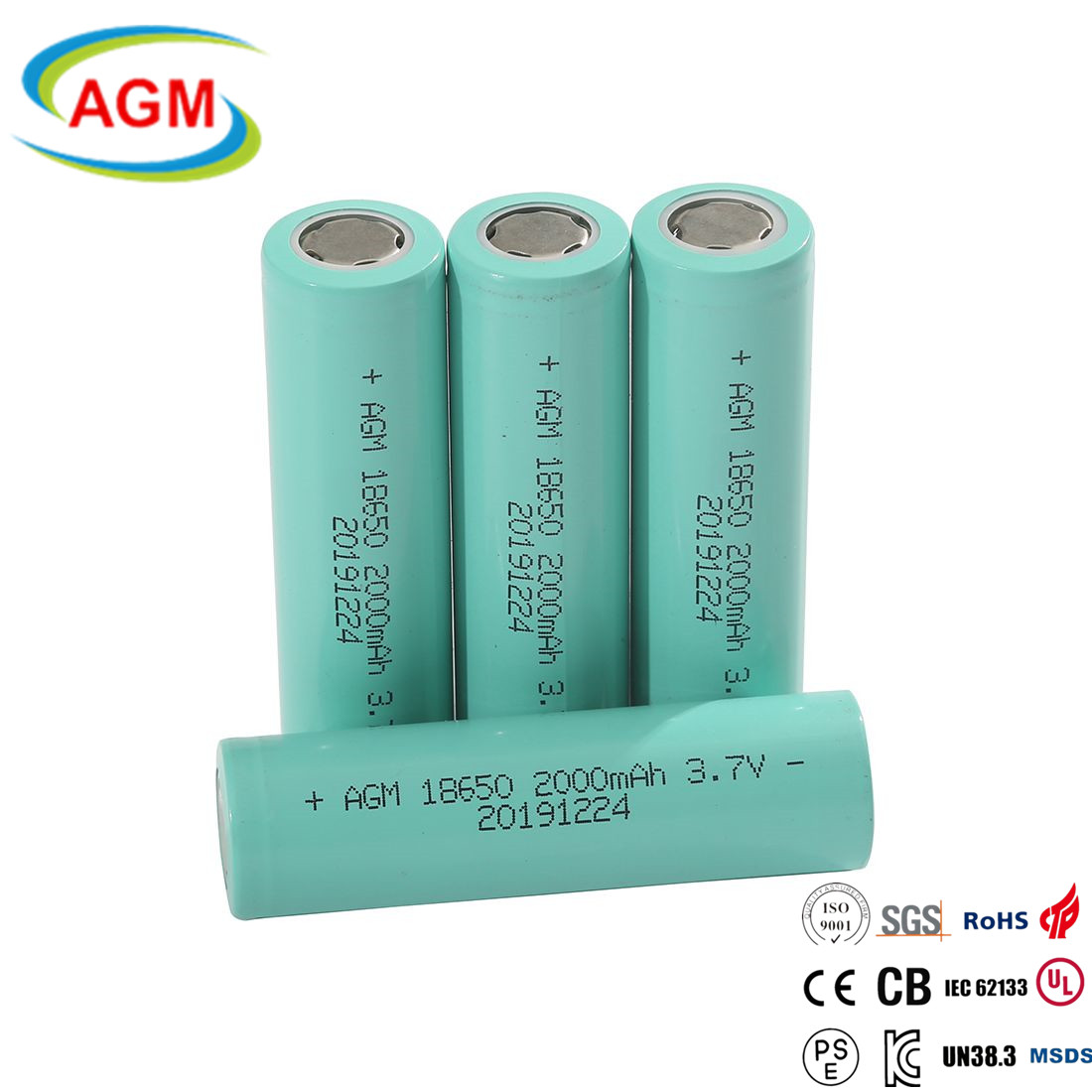 ICR18650 Li-ion Battery 2000-2600mAh 3.7V High Capacity with UL MSDS UN38.3 for Power Bank, E-Bike, Solar Lighting AGM