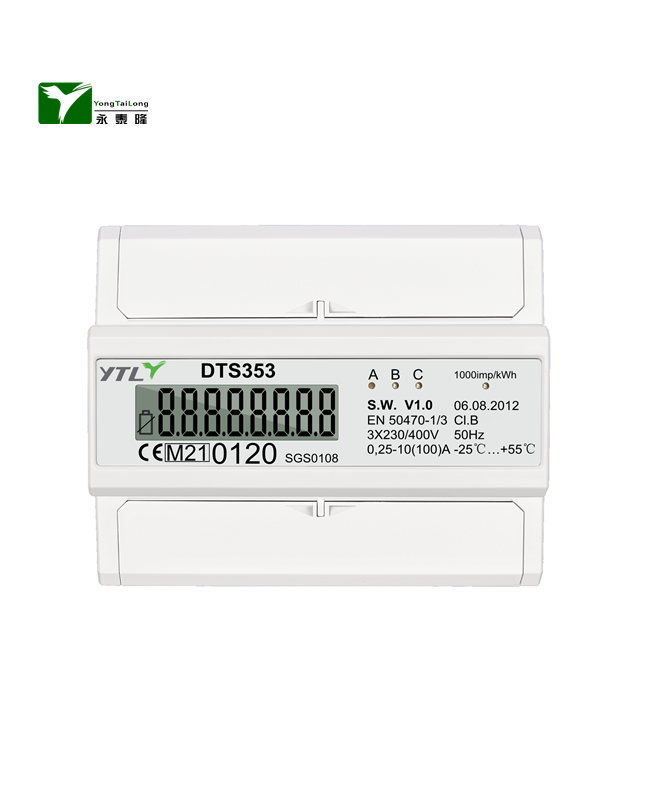 Three Phase Energy Meter 0.25-80A DIN Rail Mount with RS485 MID B+D Certified for Commercial Installations YTL