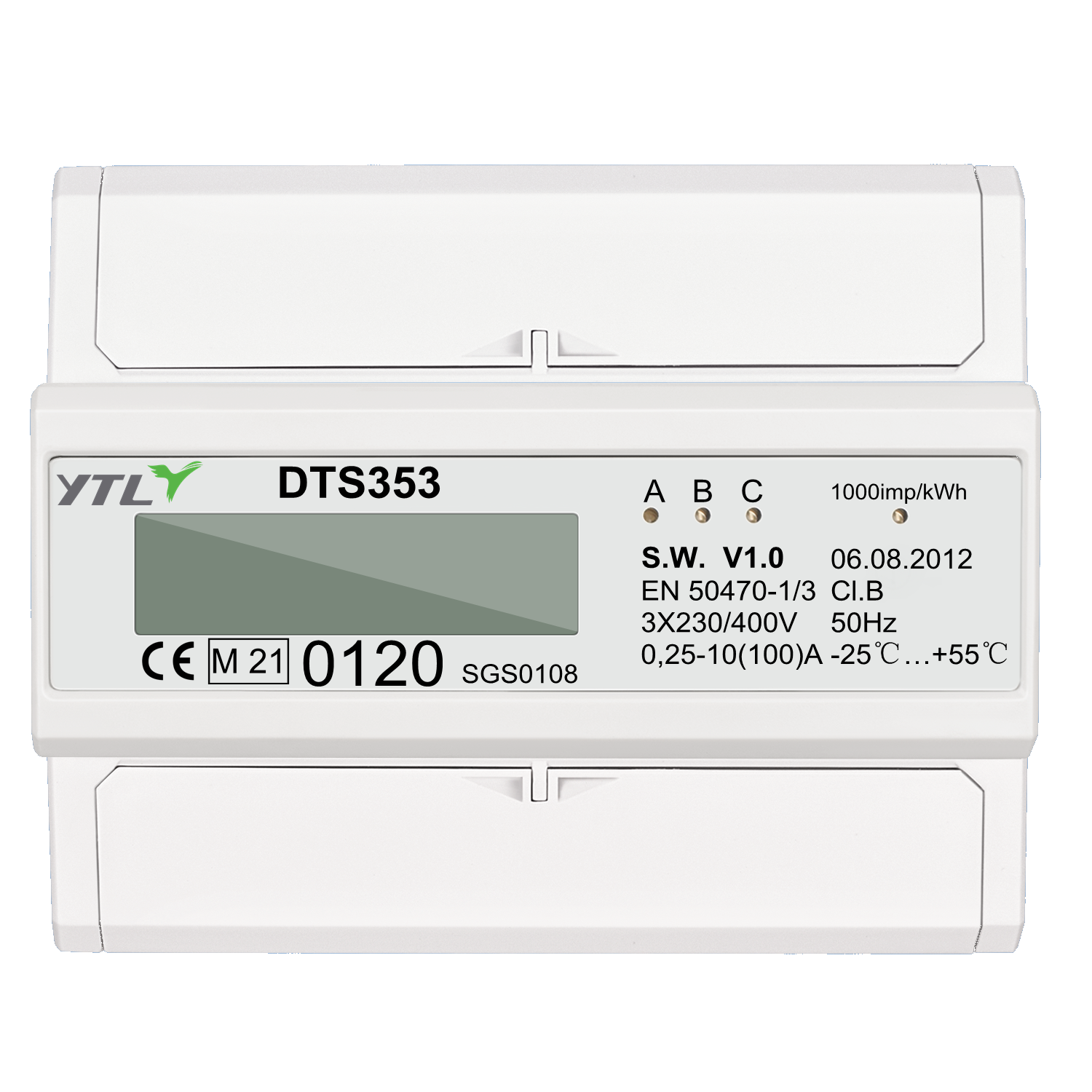 Smart Power Meter 3*220/400V 3*10(100)A 1.0 Class DIN Rail Mount for Energy Monitoring YTL