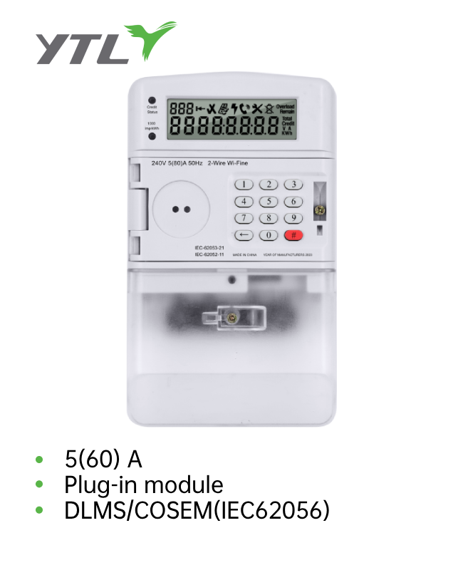 Smart STS Prepaid and Postpaid Single Phase Energy Meter 5(60)A 4G Communication Bypass Detection for Residential and Commercial Use