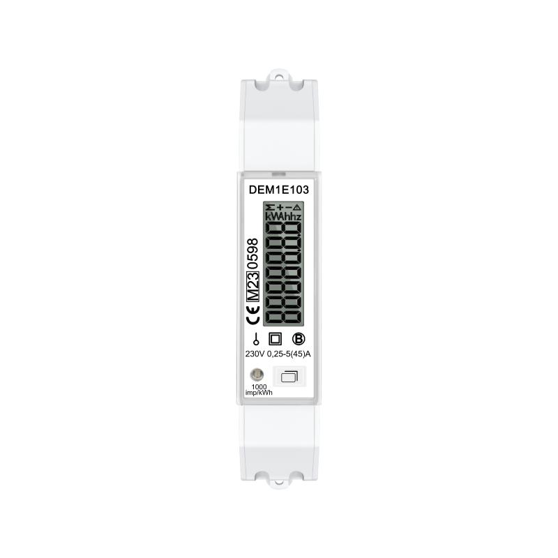 YTL DEM1E DIN Rail Single Phase 1W Smart Meter with Pulse Output 1000imp/kWh for Household and EV Charging China